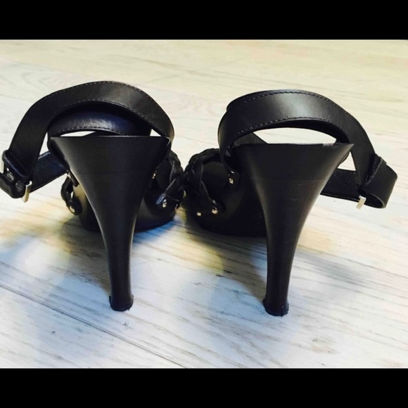 Fabulous Gucci Braided Wooden Heel Size 37.5 Dark Brown - Picture 4 of 7